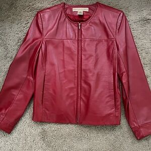 Red leather jacket - Apostrophe - size 6